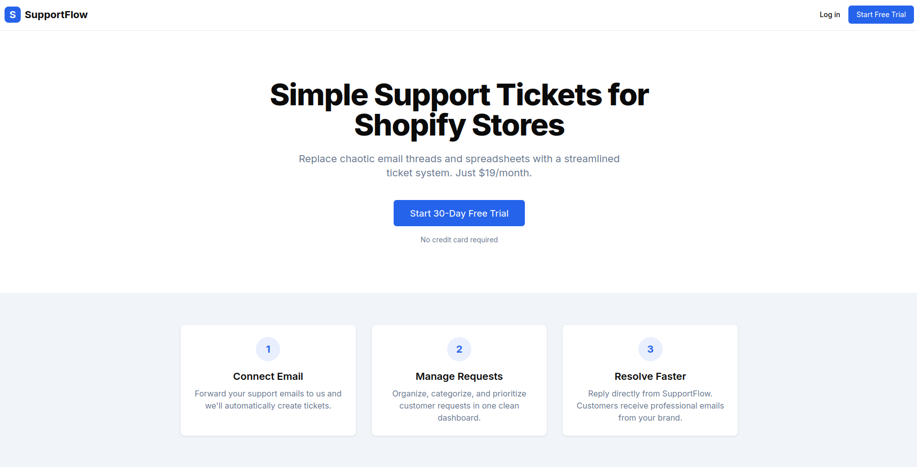 SupportFlow customer support dashboard with chat interface
